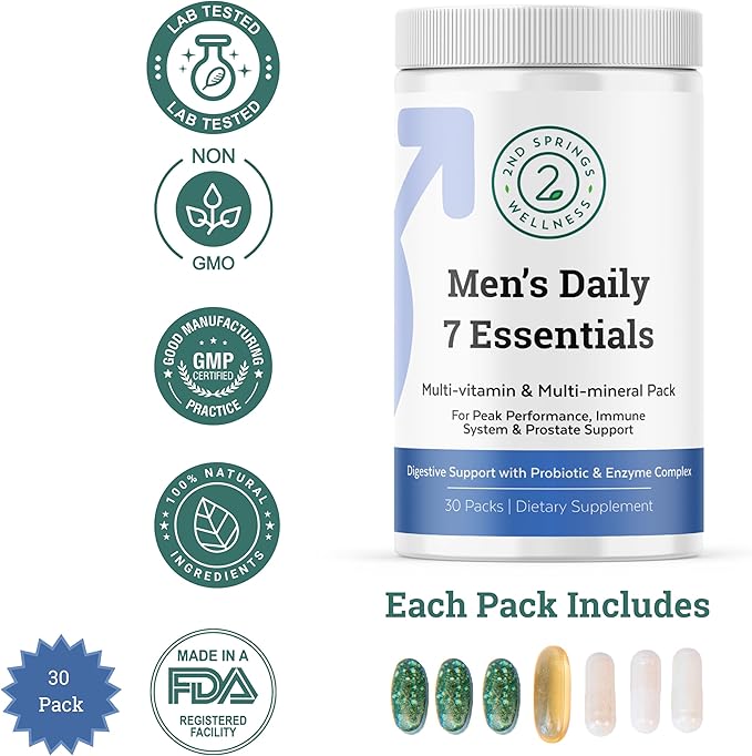 Men's & Women's Daily 7 Essentials Bundle - Complete Multivitamin Packs for Optimal Health and Vitality
