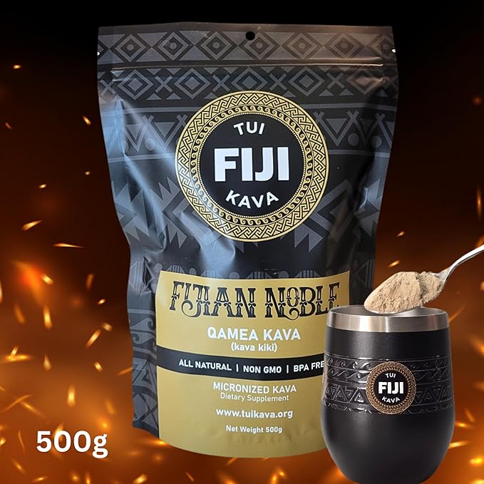 TUI KAVA PREMIUM WELLNESS KAVA - MICRONIZED Noble Fijian Kava 500g (1lb 2oz) - SHARING Size |Heady Morning/Daytime Kava | Increase Focus | Mood/Sleep Support | Stress Relief | NO STRAINING
