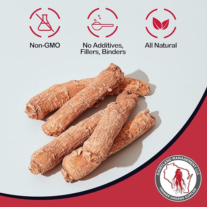 100% Authentic Korean Red Panax Ginseng Capsules -500 mg. Potent Ground Ginseng Root Extract Powder - No Fillers, Binders or Other Additives. (75 ct)