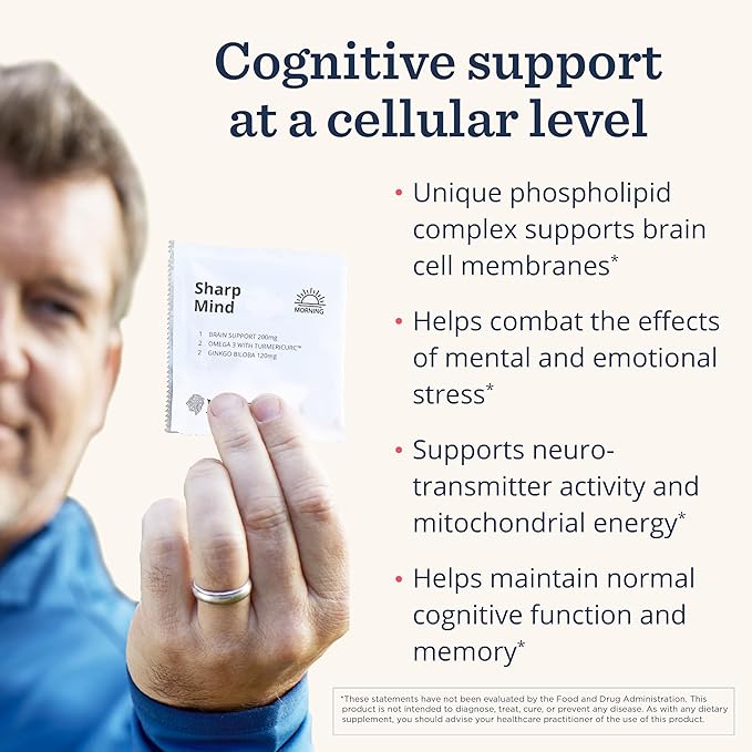 Persona Nutrition Sharp Mind Vitamin Pack for Mental Clarity & Focus (28 Pack) – Includes Ginkgo Biloba, Omega 3 with Turmeric & Brain Support Blend