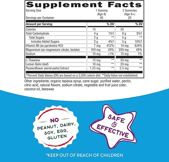 Nature's Way Kids Cool, Calm & Collected Gummies for Ages 8 and Over, Grape Flavored, 40 Gummies