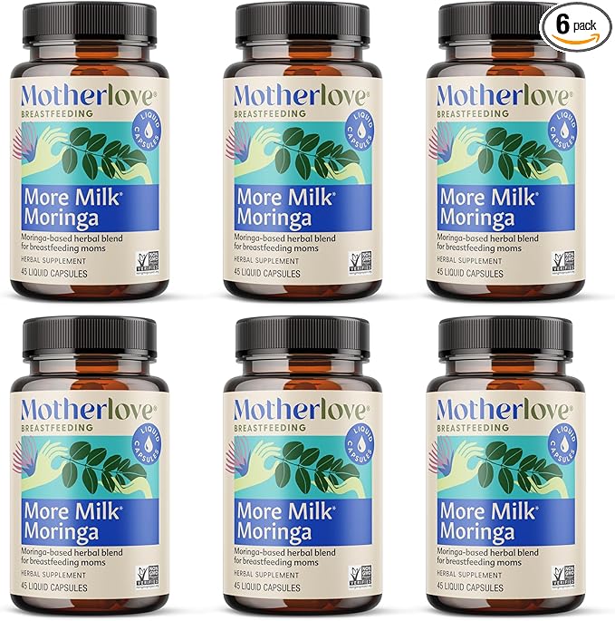 Motherlove More Milk Moringa (270 Liquid caps) Moringa-Based Lactation Supplement to Support Breast Milk Supply—Non-GMO, Organic Herbs, Vegan, Kosher