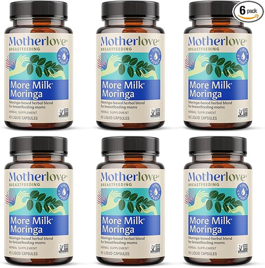 Motherlove More Milk Moringa (270 Liquid caps) Moringa-Based Lactation Supplement to Support Breast Milk Supply—Non-GMO, Organic Herbs, Vegan, Kosher