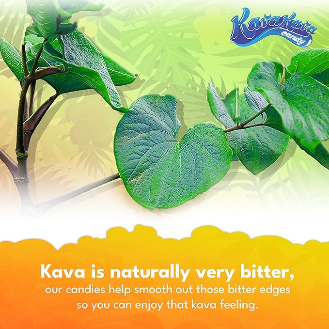 Ozia Originals Kava Kava Candy - 8 Kava Candies Per Pack, Kava Extract Stress Relief Supplement, Natural Kava Root Chill Happy Pill, Encourages Positive Mood - Orange Flavor, 4 Packs