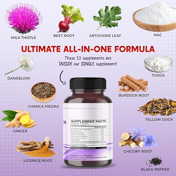 Milk Thistle NAC Beet Root Artichoke Dandelion - Made in USA