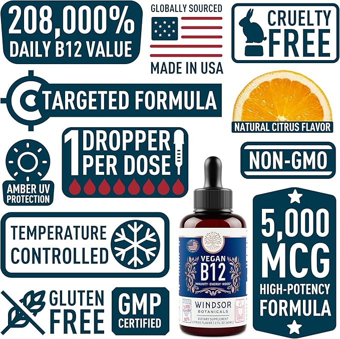 WINDSOR BOTANICALS Vegan Vitamin B12 and Male Fertility Supplement with Maca Root - Energy and Fertility Bundle