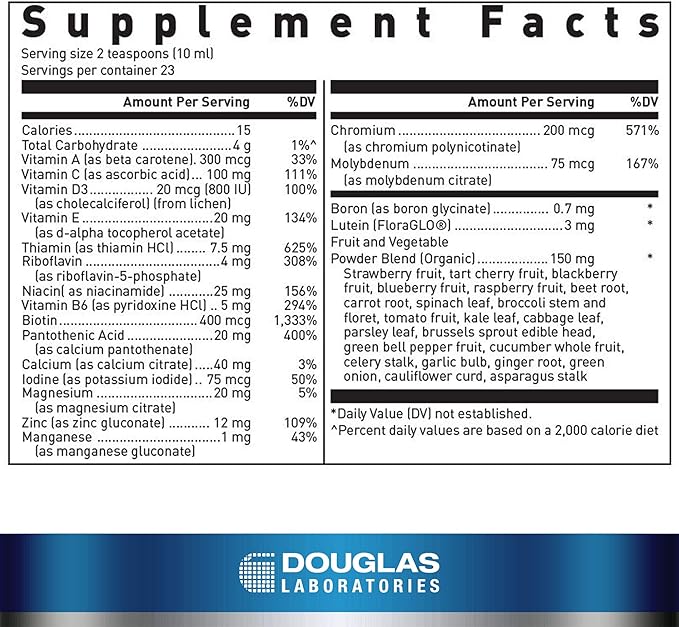 Douglas Laboratories Liquid Multivitamin | Liquid Multivitamin/Mineral with Fruit and Blend for Daily Wellness | 7.8 fl. oz.