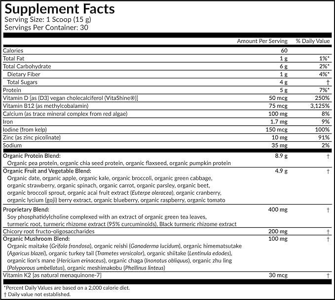 Dr. Fuhrman Complete Greens Multivitamin and Superfoods Formula - Premium Powdered Greens Superfood for Optimal Health and Nutrition (30 Servings)