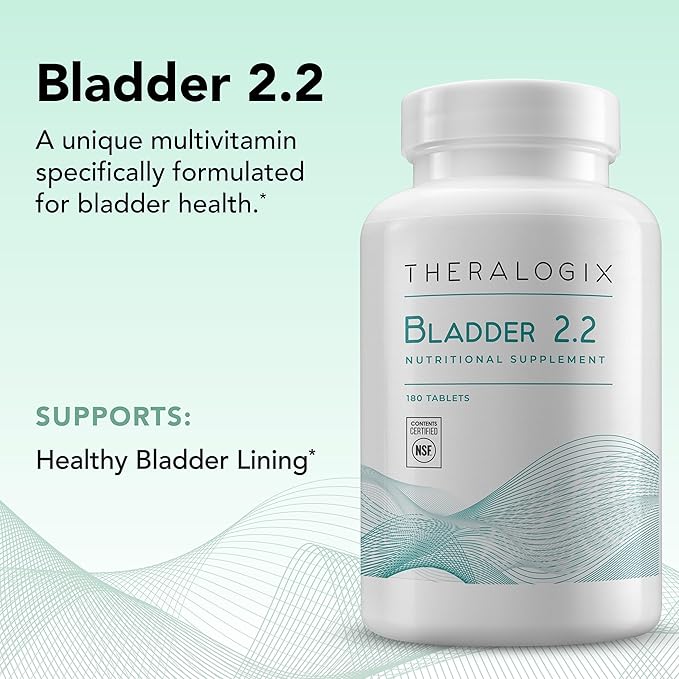 Theralogix Bladder 2.2 Multivitamin & Multimineral Supplement - 90-Day Supply - Bladder Support Supplement for Men & Women - Vitamins A, C, D, E, Zinc & More - NSF Certified - 180 Tablets