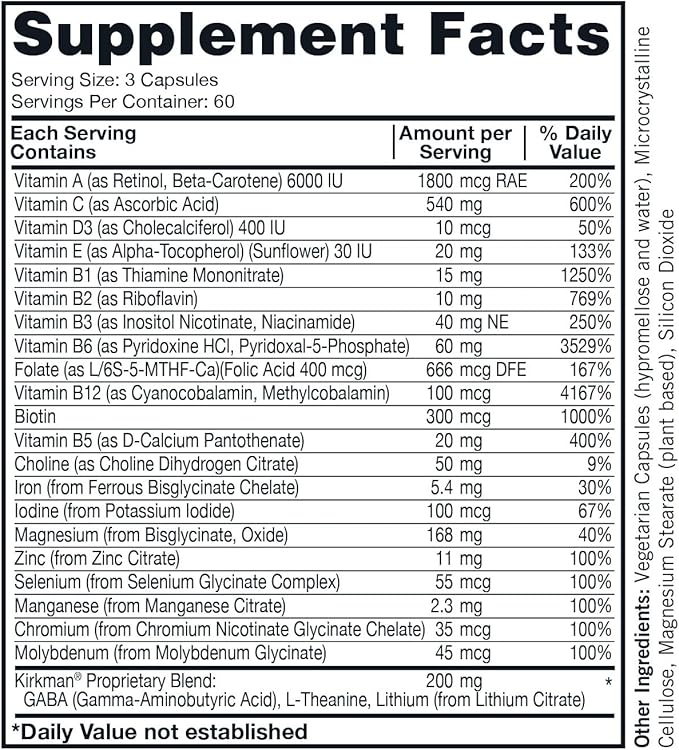 Kirkman Super Nu-Thera Multivitamin Teen & Adult