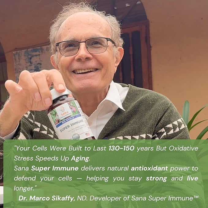 Super Immune – Antioxidant Polyherbal Blend with Vitamin C, Organic Echinacea, Goldenseal & Cayenne | Immune Support Supplement for Women & Men | 60 Capsules | by Sana Herbal & Dr. Marco Sikaffy