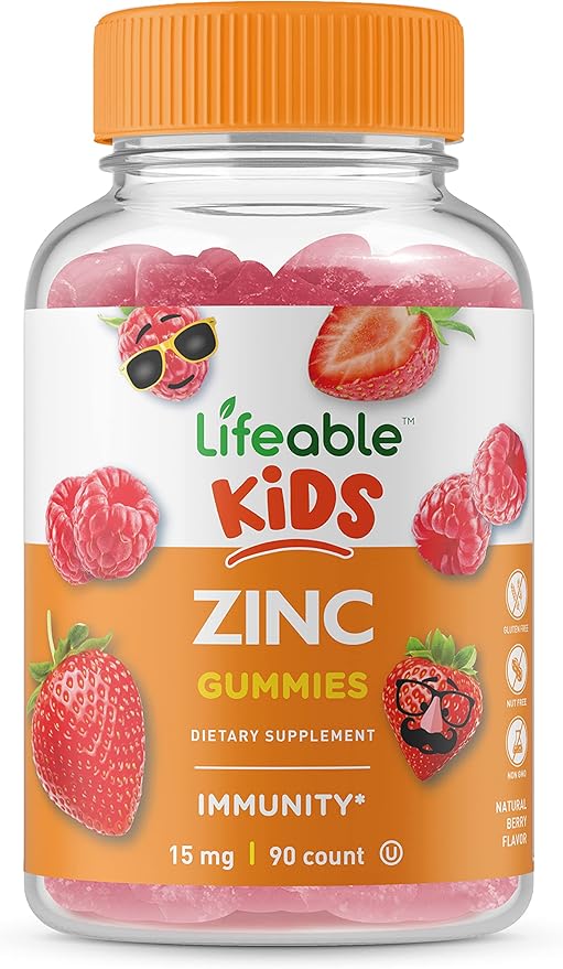 Lifeable Zinc Kids + Biotin Kids, Gummies Bundle - Great Tasting, Vitamin Supplement, Gluten Free, GMO Free, Chewable Gummy