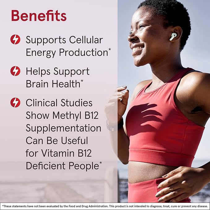 Jarrow Formulas Ultra Strength Methyl B-12, Dietary Supplement for Cellular Energy Production, 100 Tropical-Flavored Chewable Tablets, Up to a 100 Day Supply, Pack of 12