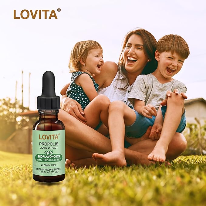 Lovita Bee Propolis Liquid Extract & Vitamin D3 Softgel Nutrient Supplement Bundle