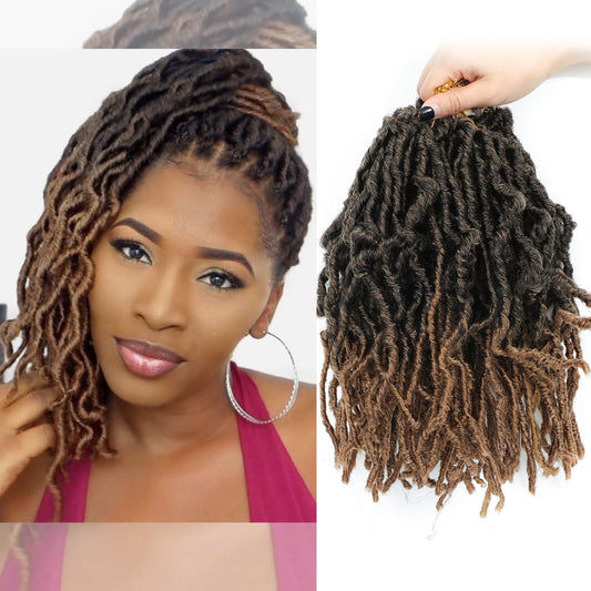 Faux Locs Crochet Hair 10 Inch 7 Packs Short Soft Locs Crochet Hair Pre Looped Crochet Locs for Black Women Butterfly Hair(10inch,7packs,1B/30)