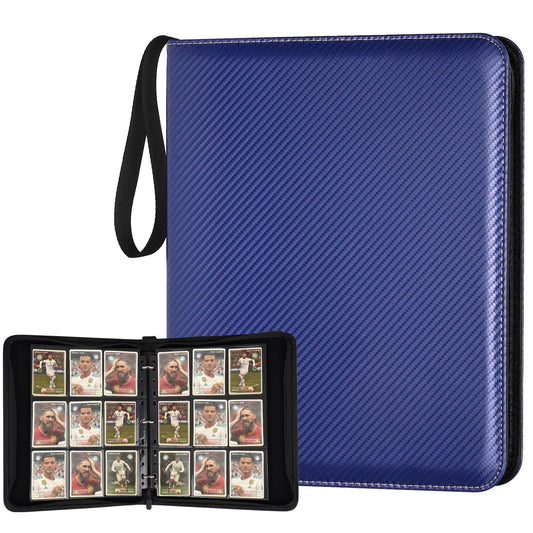 GERMUN 9 Pocket Card Binder, Premium Zip Trading Card Binder, 720 Double Sided Pocket PU Card Collection Binder, Collector Card Album, Card Folder for MTG, TCG, Sports Cards, Game Cards (Blue)