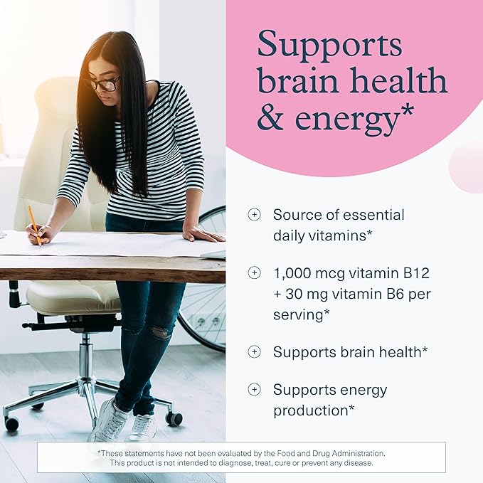 Youtheory B12B6 - Vegan Vitamin B6 & Vitamin B12 - Offers Brain Health, Energy & Immunity Support* - Dairy, Soy & Gluten Free - 60 Vegetarian Capsules