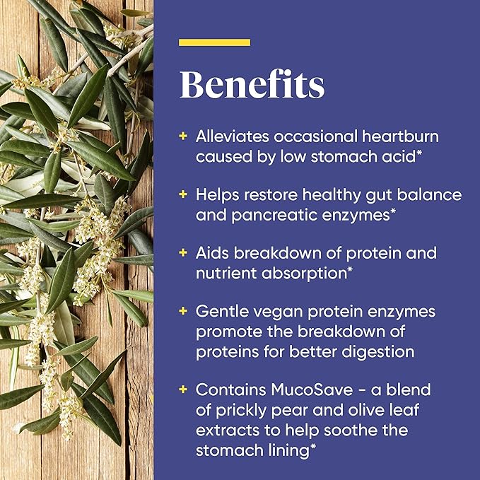 Enzymedica, Betaine HCl, Occasional Heartburn and Indigestion Support, 120 Capsules