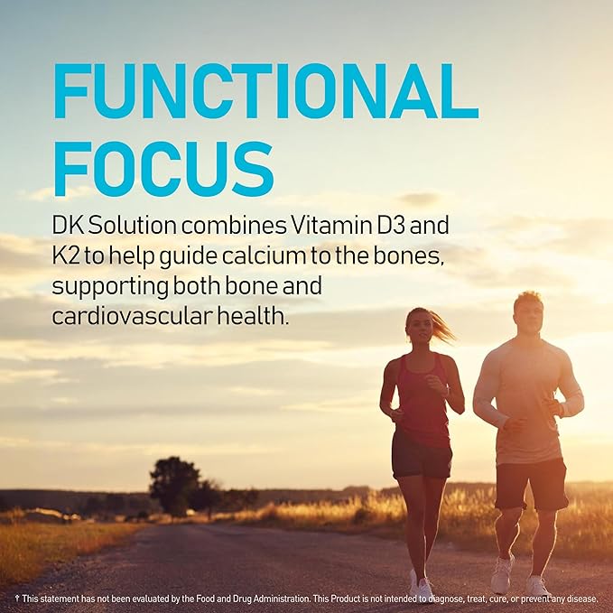 DK Solution 120 Softgels X 2 Bottles (Vitamin D3 + K Complex) - Dietary Supplement for Bone, Teeth and Muscle Health, Immune Support (240 Count)
