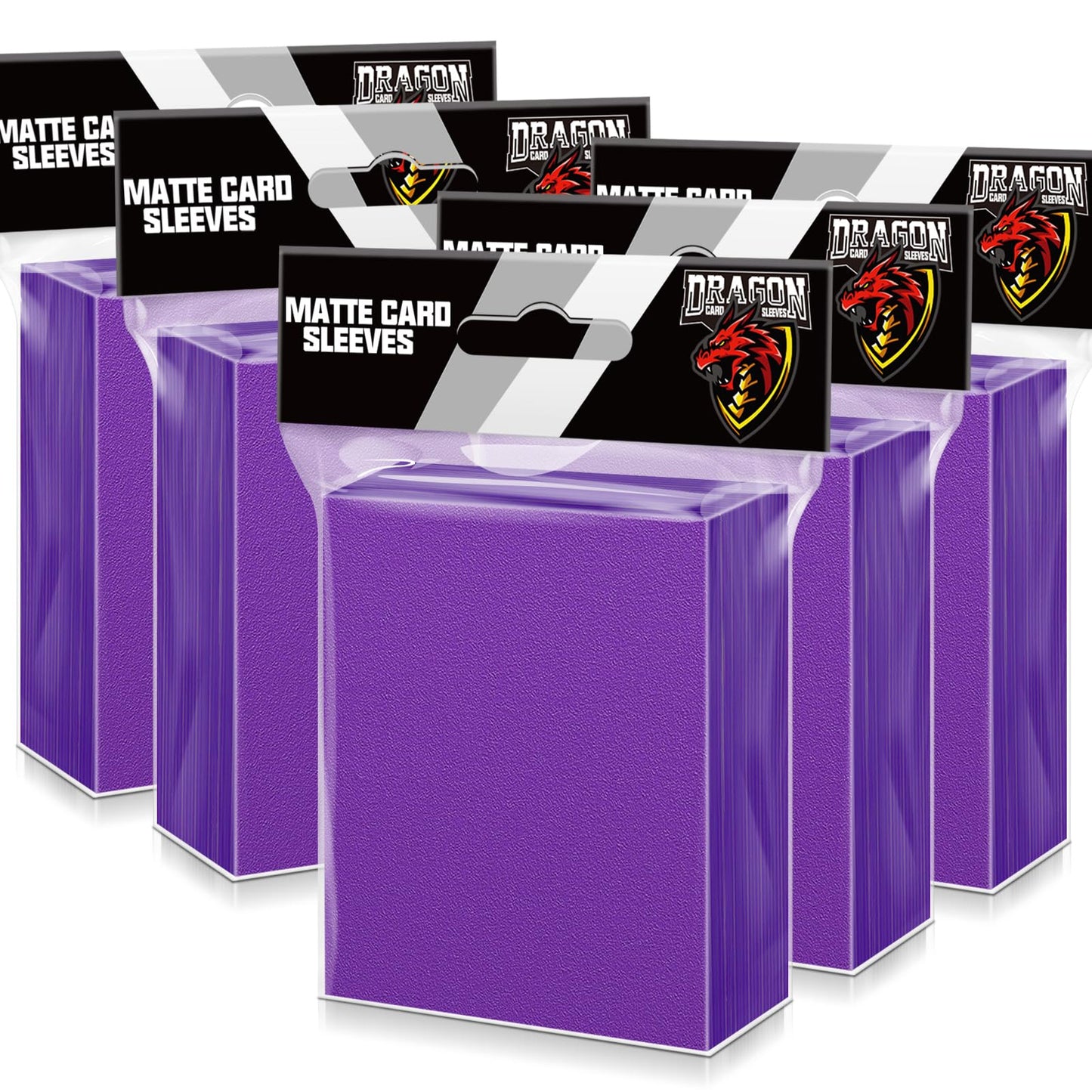 500 Pcs Card Sleeves for Trading Card, Matte Card Sleeves Deck Card Protectors Compatible with Baseball Cards, Sports Cards, Game Cards (Purple)