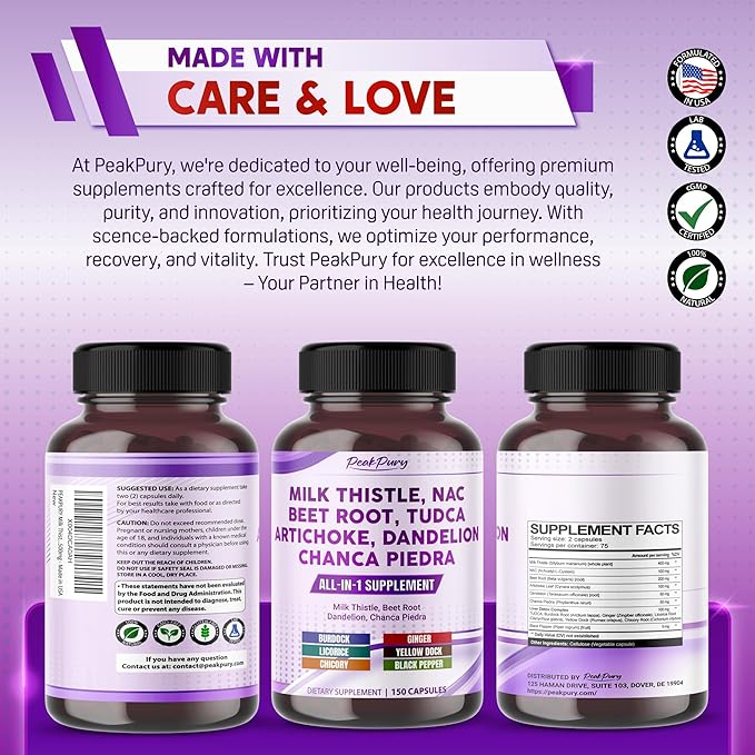 Milk Thistle NAC Beet Root Artichoke Dandelion - Made in USA