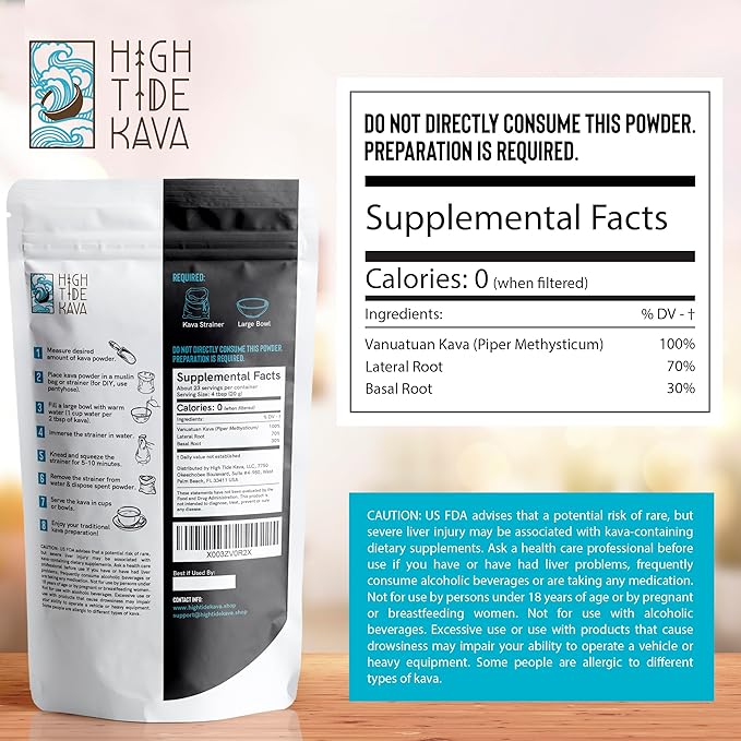 Vanuatu Kava Root Powder 16oz – Noble Blend for Stress Relief, Sleep & Relaxation | Gluten & Calorie Free | Eco-Friendly Plant-Based Packaging