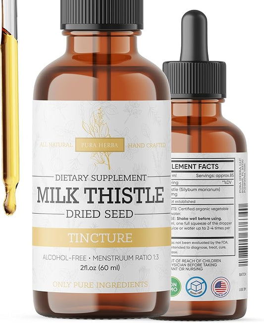 Milk Thistle Liquid Extract – Alcohol-Free Milk Thistle Tincture – Vegan, Non-GMO – Made in USA – 2 fl oz
