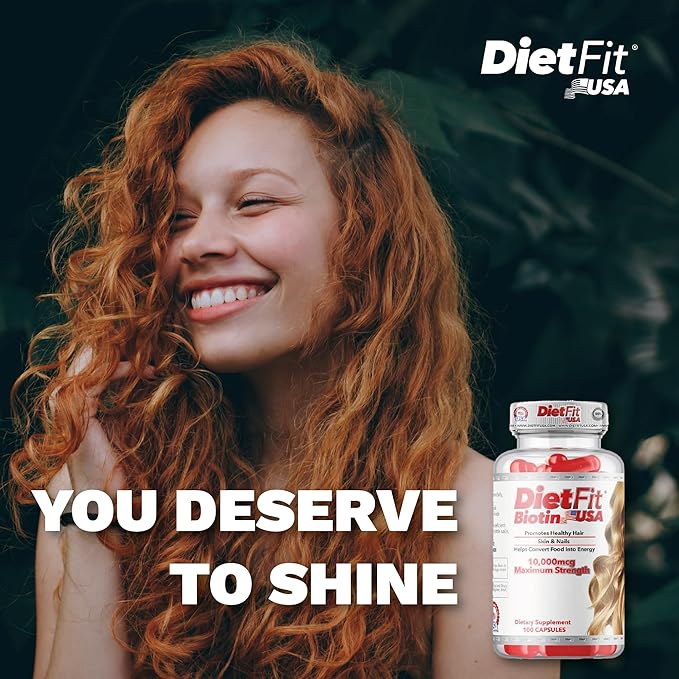 DIETFIT | Biotin 100 Capsules | Radiant Hair, Skin, and Nails Formula | Energizing Nutrient Blend | Advanced Beauty Support | Easy Daily Use | Fitness Supplements | Fitness Solution