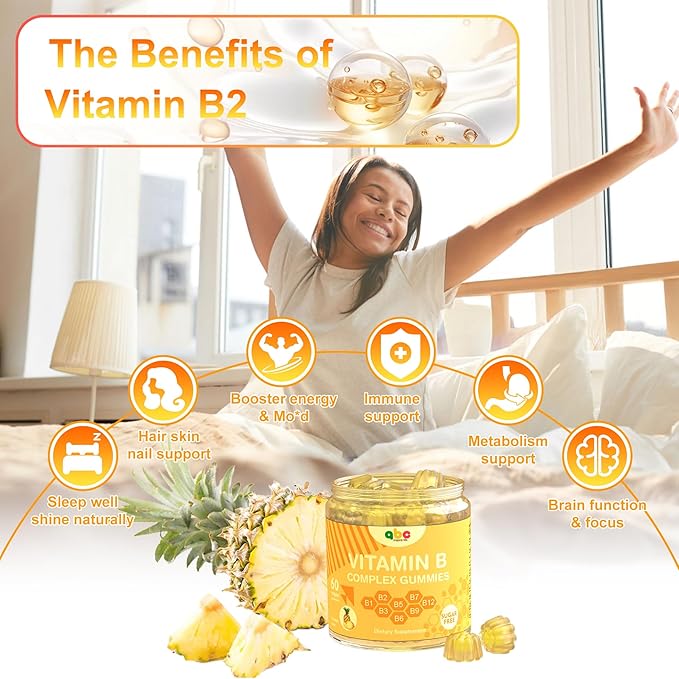 Vitamin B1 Gummies Vitamin B1 B6 B12 Complex Energy Plus Healthy Nervous System, 1 Pack