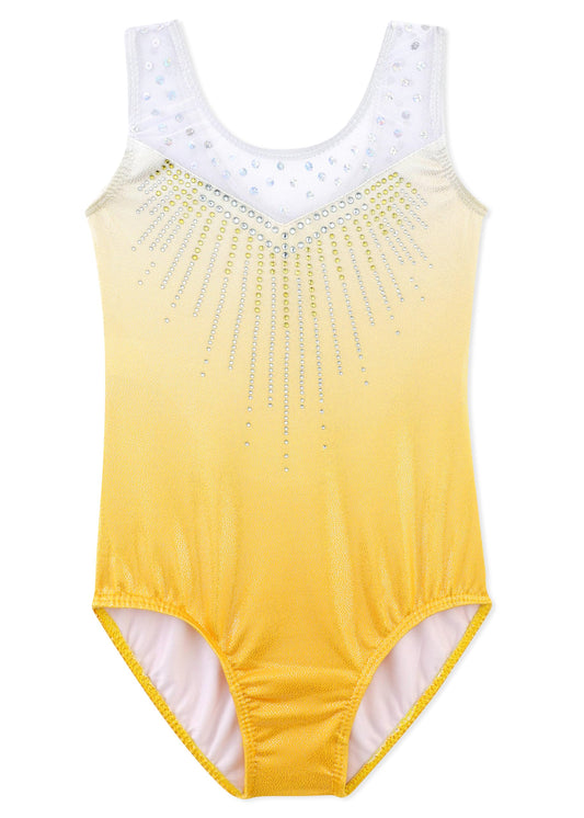 DAXIANG Gymnastics Leotards for Girls Sparkle Athletic Clothes Activewear One-piece Yellow 2-3T