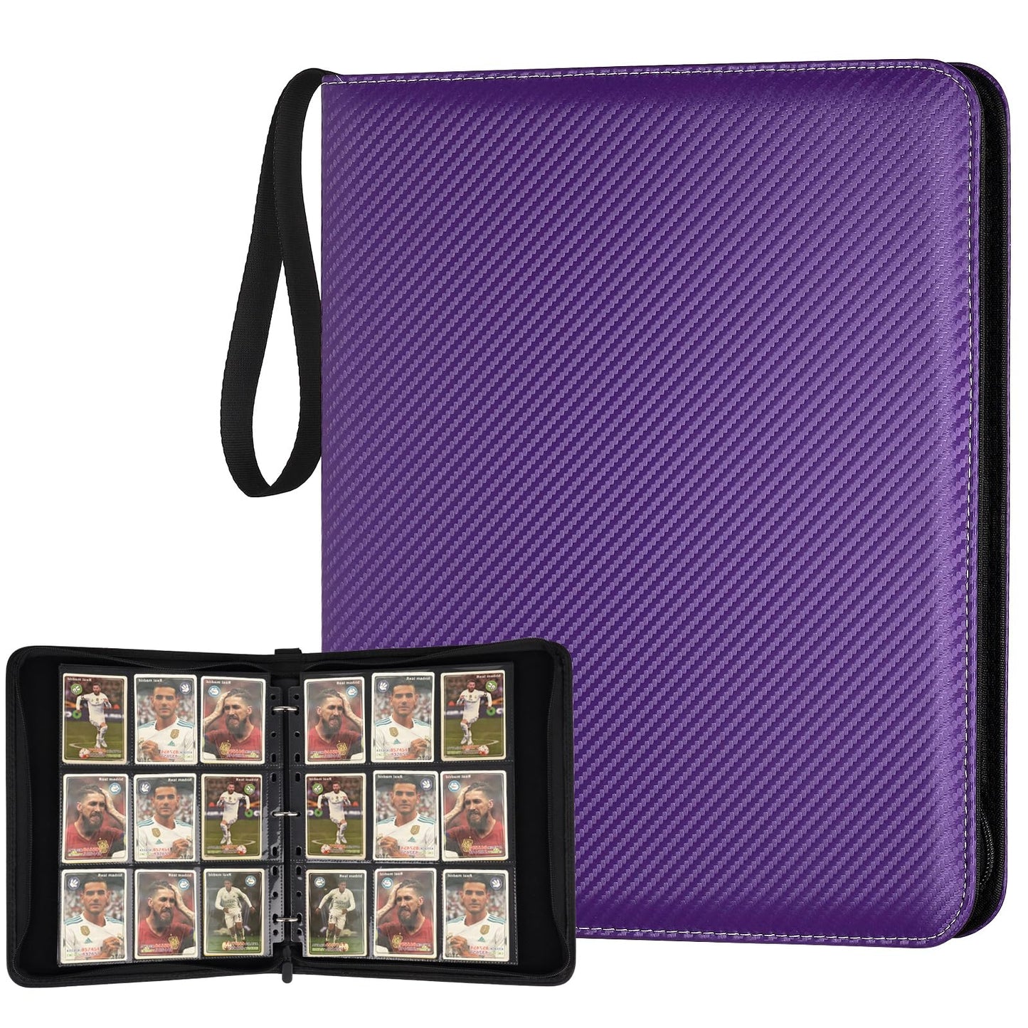 GERMUN 9 Pocket Card Binder, Premium Zip Trading Card Binder, 720 Double Sided Pocket PU Card Collection Binder, Collector Card Album, Card Folder for MTG, TCG, Sports Cards, Game Cards (purple)
