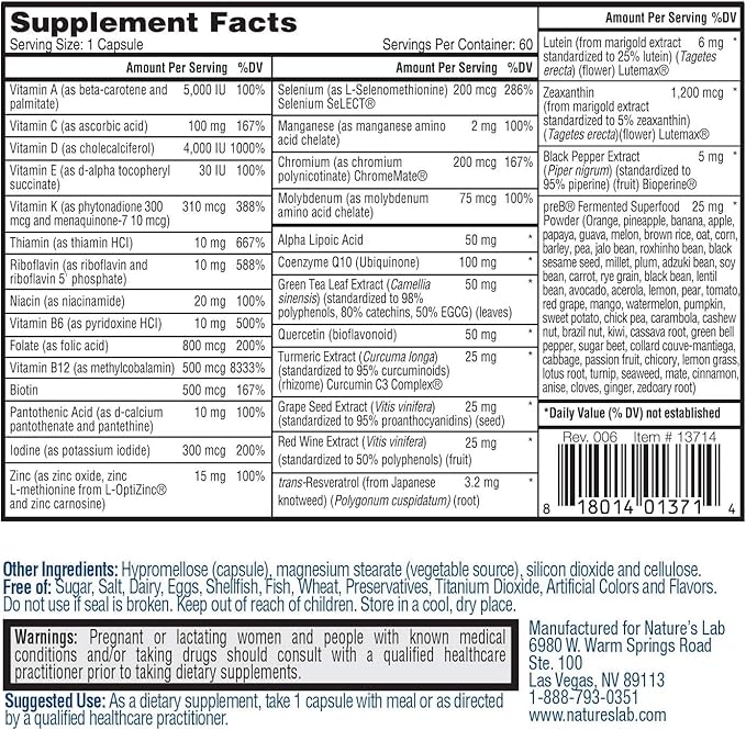 Nature's Lab Gold One Daily Multivitamin + Magnesium Glycinate