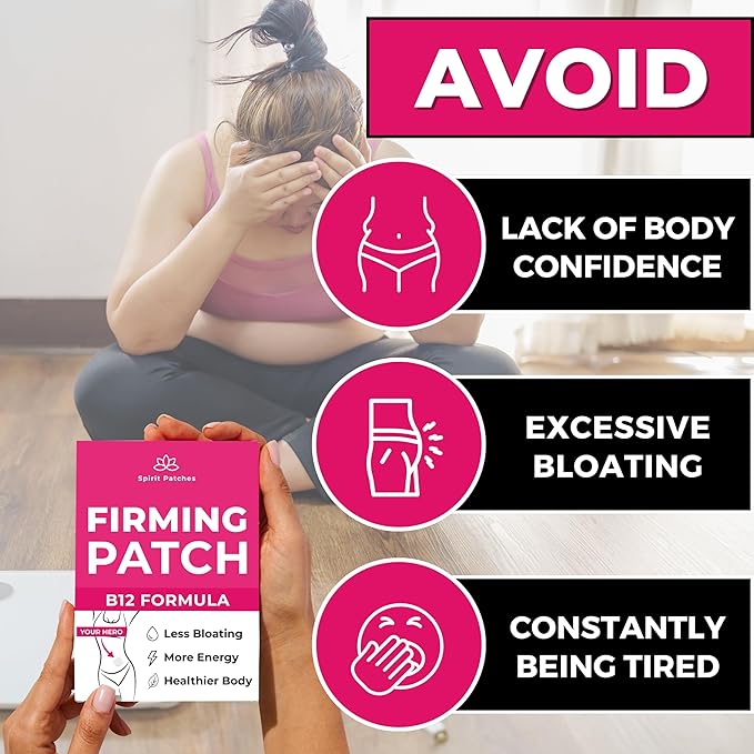 Firming B12 Patches (Pack of 36) - 100% Natural Vitamin Patches for Women, Energy & Body Support, Self-Adhesive Transparent Patches - Enhanced Formula