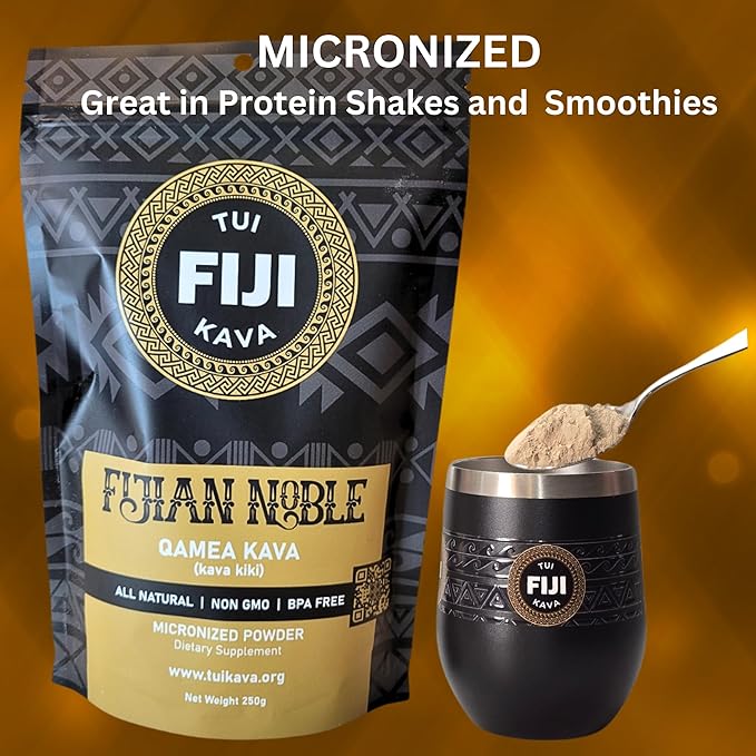TUI KAVA PREMIUM WELLNESS KAVA - MICRONIZED Noble Fijian Kava 250g (8.8oz) - INDIVIDUAL Size | Very Heady | Morning/Daytime Kava | Increase Focus | Mood/Sleep Support | Stress Relief | NO STRAINING