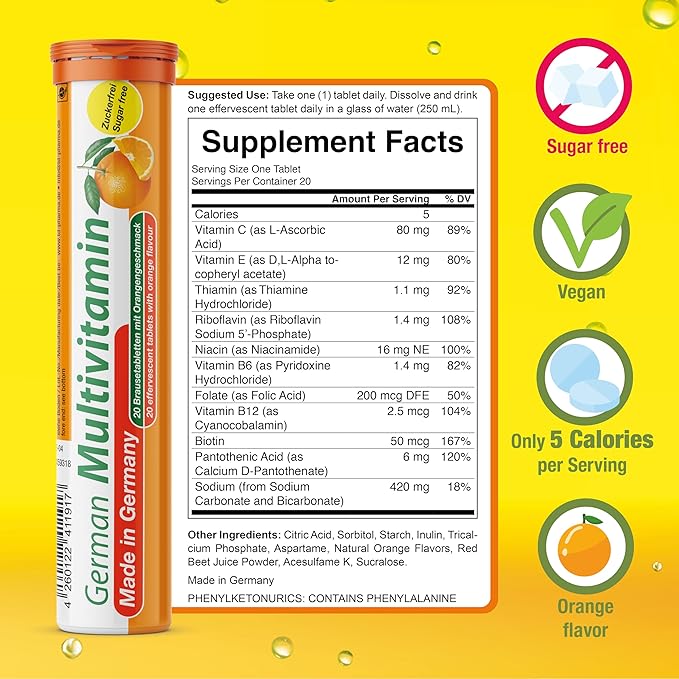 T&D German Immun Boost Package 140 Servings - Vegan, Zero Sugar - Drink Effervescent Tablets - Vitamin C, Zinc, Multivitamin Pharma - Made in Germany