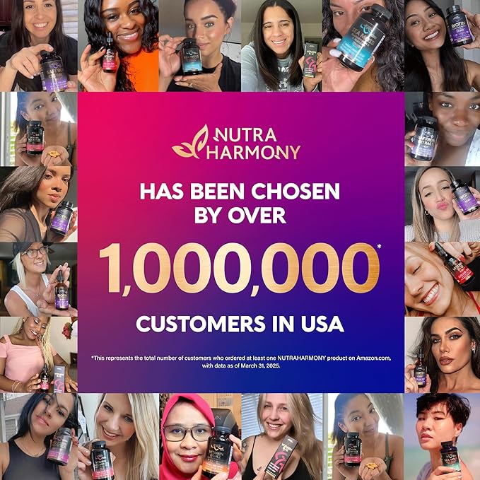 Biotin Gummies with Collagen - Hair Growth Support Skin, & Nail Strength - for Women & Men - Biotin 10000mcg | Keratin | Hyaluronic Acid | B-Complex | Saw Palmetto - Sugar-Free, Blueberry - 60 Gummy