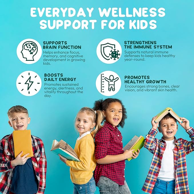 Methylated Multivitamin Gummies for Kids - MTHFR Support Supplement with B Complex 5-MTHF Folate (L-Methylfolate) B1 B3 B6 Methylcobalamin B12 Biotin & Vitamins A C D3 E - Vegan Gluten-Free No Sugar