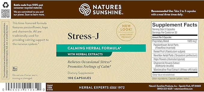 Nature's Sunshine Stress-J 100 Capsules