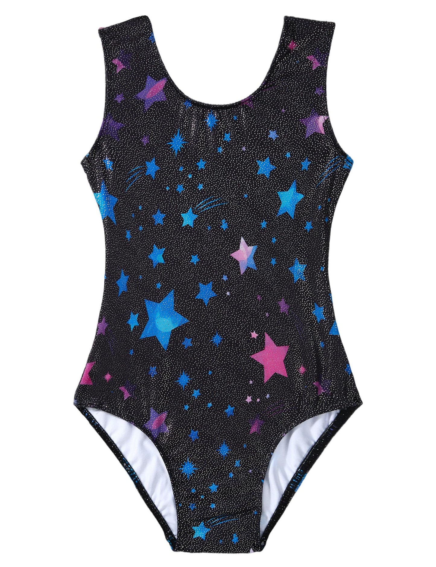 Domusgo Gymnastics Leotards for Girls 6-7 Years Old Black Sparkly One Piece Tumbling Outfits