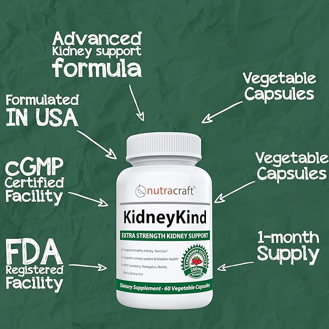 KidneyKind #1 Kidney Support and Detox Supplement | Kidney Cleanse for Bladder & Urinary Health | Buchu, Juniper, Uva Ursi, Cranberry, Nettle Leaf & More | 60 Vege Capsules