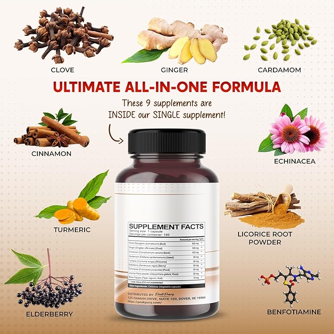 Ultra Cloves with Ginger & Cinnamon - All-in-1 Supplement for Digestive & Oral Health Support - Made in The USA - 150 Capsules