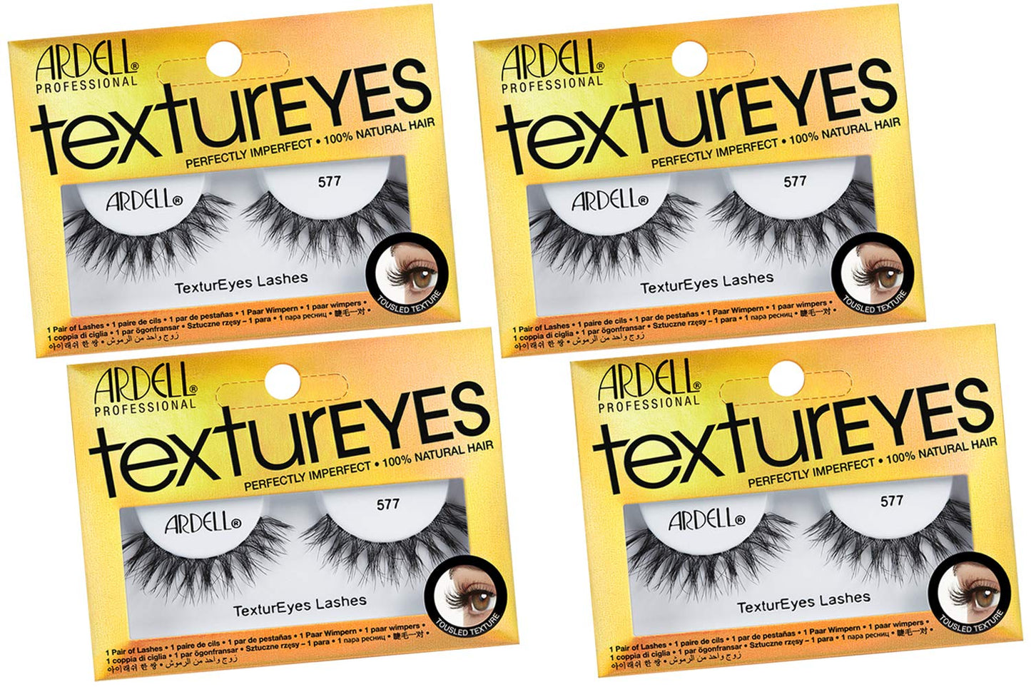 Ardell TexturEyes False Strip Lashes #577, 4 Pack