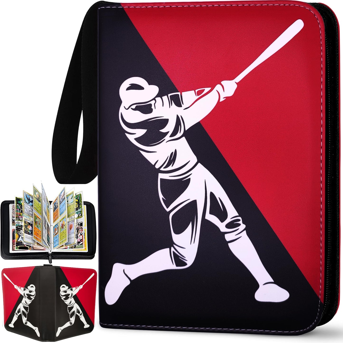 Baseball Card Binder 4 Pocket, 440 Sleeves Baseball Binder for Trading Cards Collection, Baseball Card Holder, 3 Ring Storage Book, Small Trading Card Album Mini Case, Collector Sports Cards Organizer