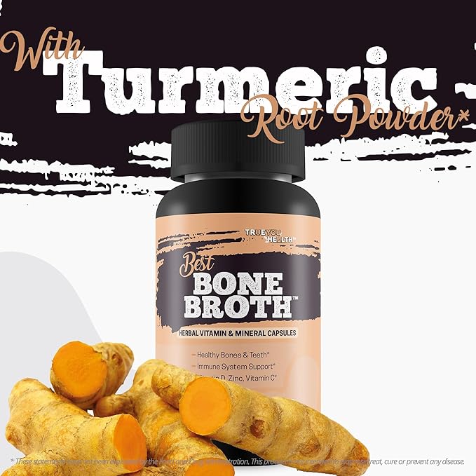 Best Bone Broth Capsules - Bone Health & Immunity Supplement - Bone Broth Powder Alternative Capsules - Bone Health Supplements Women Over 50 & Bone Health Supplements for Men - Vitamin D Bone Health