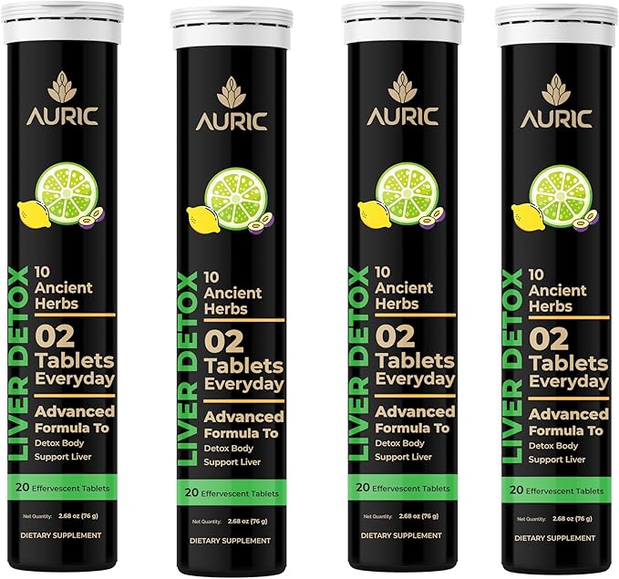 Auric Herbal Liver Support Supplement | Milk Thistle (Silymarin), Turmeric, Garlic, Ginger for Liver Health | Advanced Detox & Cleansing Formula for active Liver | 80 Tablets | Plant Based Gluten-Free