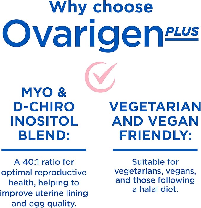 Ovarigen Plus, Myo & D-Chiro Inositol Blend Powder – 40:1 Blend with Folic Acid, Ashwagandha, and Vitamin D3 - Help Manage PCOS Symptom, Hormone Balance, and Natural Fertility Aid, 30 Sachets
