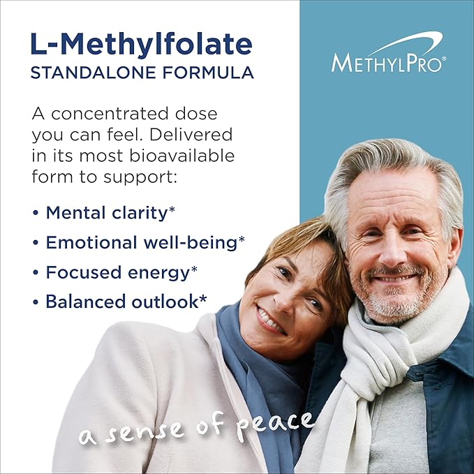 MethylPro 7.5mg L-Methylfolate - Professional Strength Active Methyl Folate Supplement for Brain Support & Balanced Mood - Gluten-Free Cognitive Supplement with No Fillers (30 Capsules)