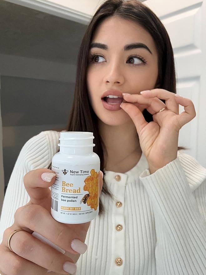 Organic Bee Bread - Natural Fermented Pollen, Multivitamin for breast growth, Superfood for men, women, Vital Proteins, Immune Support & Energy Supplement