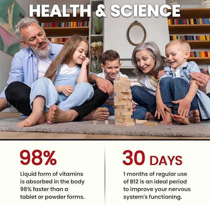 Vitamin B12 Complex 10000 mcg | Triple Liquid B-12 Drops Sublingual Supplement | Methylcobalamin & Adenosylcobalamin & Hydroxo Blend for Long-Lasting Energy and Healthy Metabolism Cherry Flavor, New