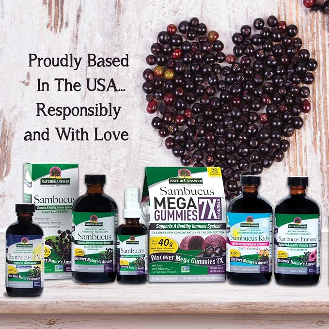 Nature's Answer Sambucus Elderberry Syrup 16 Ounce | Great Tasting Immune Support Supplement | Antioxidant, Vegan, Gluten Free, Made in USA | Single Count